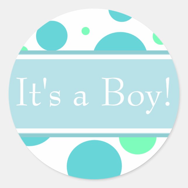 Adesivo Chá de lançamento do Blue & Aqua Baby Boy (Frente)