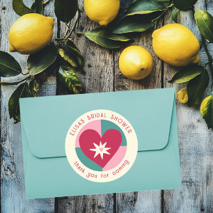 Adesivo Chá de Noiva à Beira-Mar Moderno Fofo PERSONALIZAD