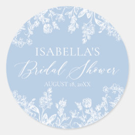 Adesivo Chá de Noiva Azul Moderno e Elegante