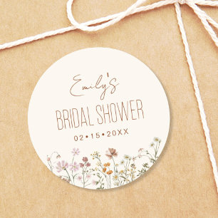 Adesivo Chá de Noiva Boho de Flores Silvestres no Jardim e