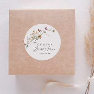 Adesivo Chá de Noiva Boho de Outono com Flores Silvestres