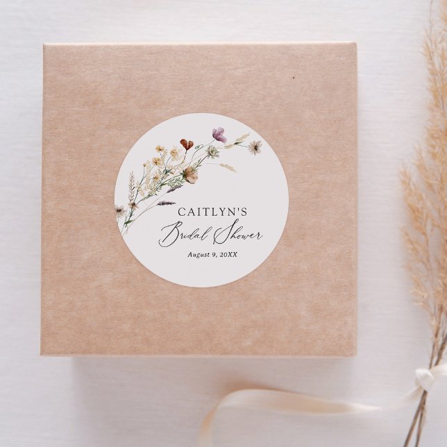 Adesivo Chá de Noiva Boho de Outono com Flores Silvestres (Criador carregado)