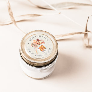 Adesivo Chá de Noiva Boho Floral Café "O Amor está Ferment