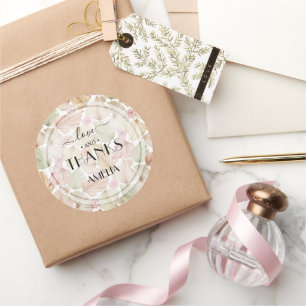 Adesivo Chá de Noiva Boho Folhas e Flores Secas