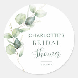 Adesivo Chá de Noiva Botânico de Eucalipto Verde