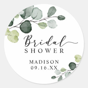 Adesivo Chá de Noiva com Eucalipto em Aquarela
