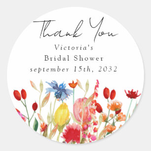 Adesivo Chá de Noiva com Flores em Aquarela