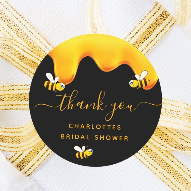 Adesivo Chá de noiva de abelhões pretos com mel doce (Criador carregado)