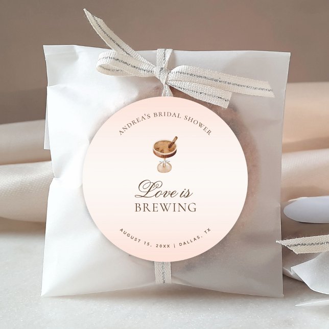 Adesivo Chá de Noiva de Amor de Café Espresso (Criador carregado)