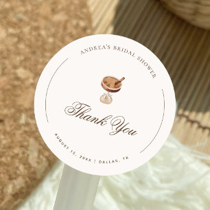 Adesivo Chá de Noiva de Café Espresso Martini Obrigado
