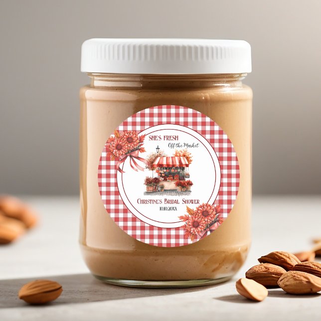 Adesivo Chá de Noiva de Campo com Gingham (Criador carregado)