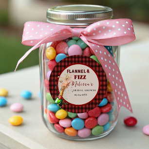 Adesivo Chá de noiva de flanela e efervescência vermelho e