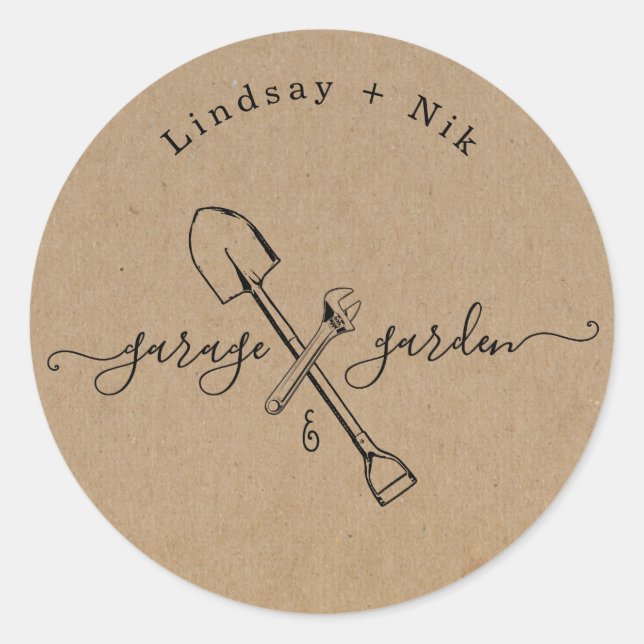 Adesivo Chá de Noiva de Garagem e Jardim / Casal (Frente)