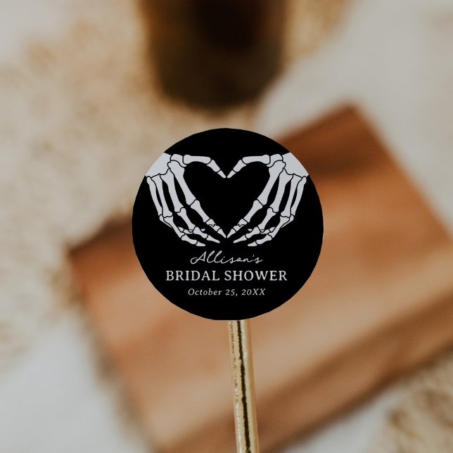 Adesivo Chá de Noiva de Halloween Esqueleto (Criador carregado)