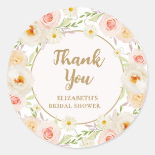 Adesivo Chá de Noiva de Jardim Floral Obrigado