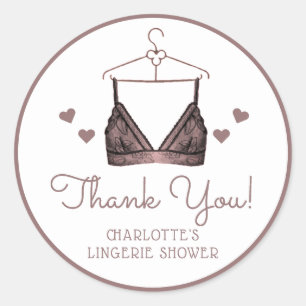 Adesivo Chá de Noiva de Renda Thank You Watercolor Lingeri