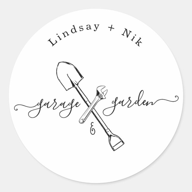 Adesivo Chá de Noiva e Casal de Garagem e Jardim (Frente)