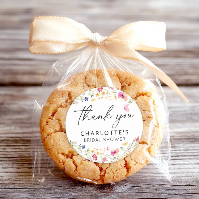 Adesivo Chá de Noiva Elegante Floral Cor-de-Rosa de Agrade (Criador carregado)