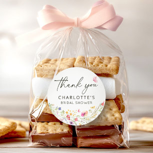 Adesivo Chá de Noiva Elegante Floral de Agradecimento