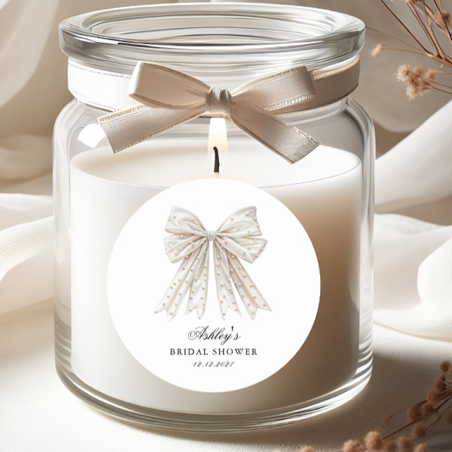 Adesivo Chá de Noiva Elegante Minimalista Pérolas Laço (Criador carregado)