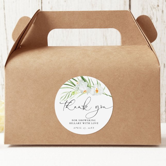 Adesivo Chá de Noiva Elegante Orquídea Branca (Criador carregado)