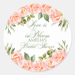 Adesivo Chá de Noiva Elegantes Rosas em Aquarela