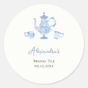Adesivo Chá de Noiva em Renda Chinoiserie Azul