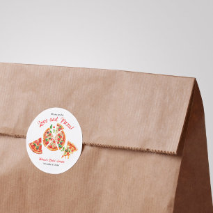 Adesivo Chá de Noiva Fatia de Pizza e Amor Italiano