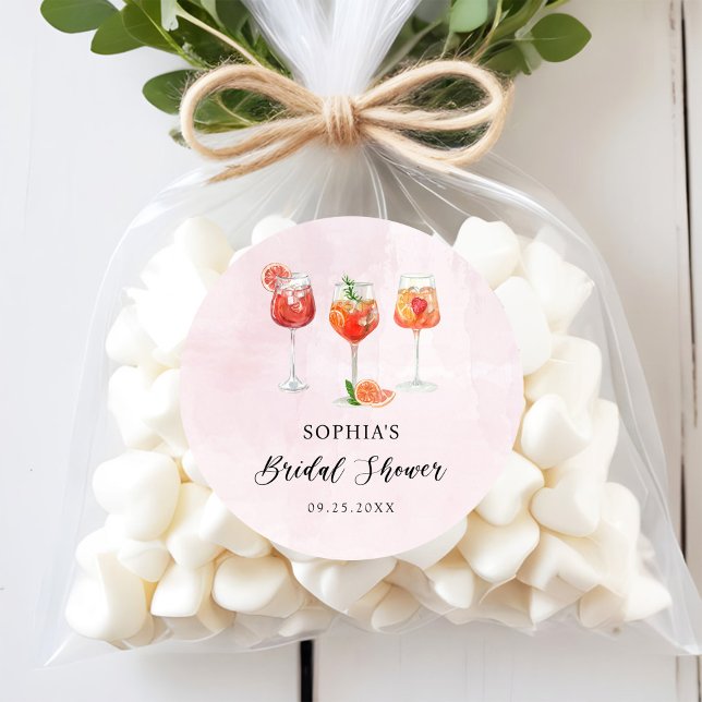 Adesivo Chá de Noiva Festa de Cocktail com Aquarela (Criador carregado)