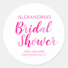 Adesivo Chá de Noiva Festa Moderna Rosa Choque