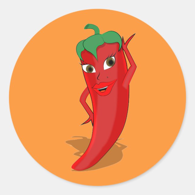 Adesivo Chá de Noiva Fiesta Com Diva Pimenta Vermelha Quen (Frente)