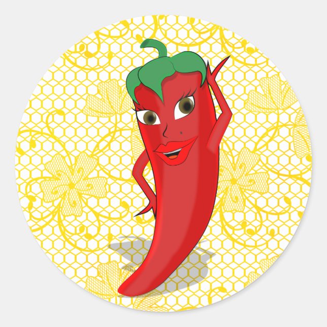 Adesivo Chá de Noiva Fiesta Com Pimenta Vermelha e Quente  (Frente)