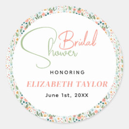 Adesivo Chá de Noiva Flor Retro Fofo 