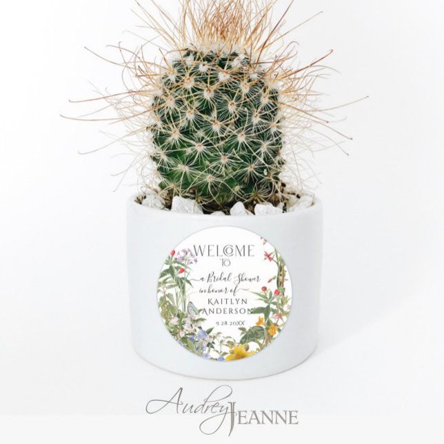 Adesivo Chá de Noiva Floral Aquarela de Flores Silvestres  (Criador carregado)