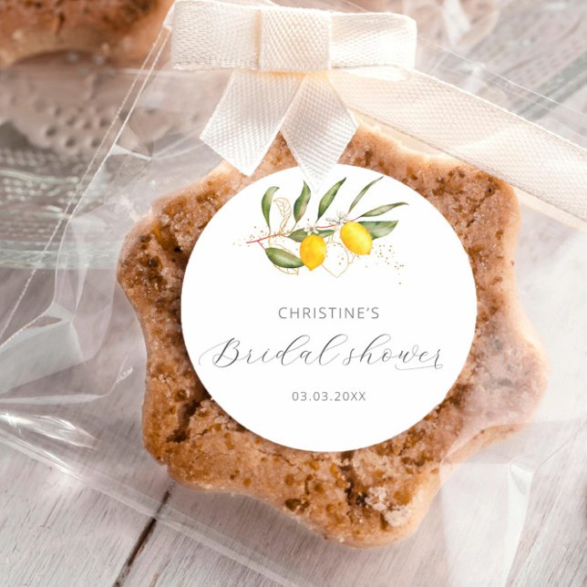 Adesivo Chá de Noiva Floral Cítrico Aquarela Limão  (Criador carregado)