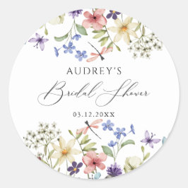 Adesivo Chá de Noiva Floral de Flores Silvestres Coloridas