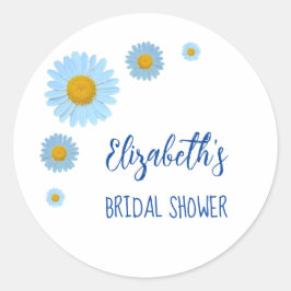 Adesivo Chá de Noiva Floral de Margaridas Azuis