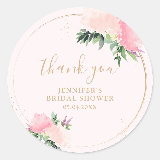 Adesivo Chá de Noiva Floral Dourado (Frente)