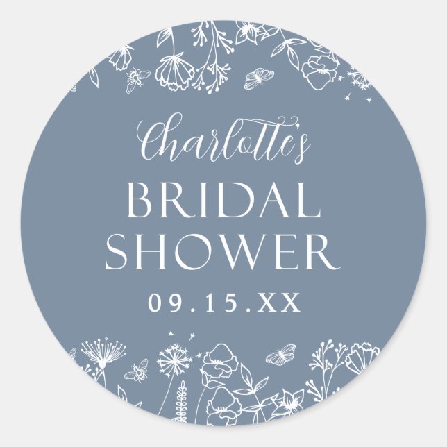 Adesivo Chá de Noiva Floral Elegante (Frente)