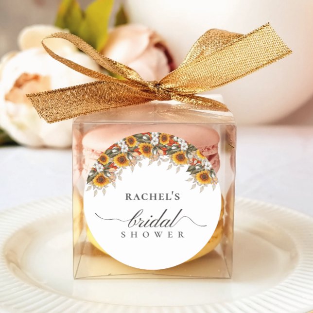 Adesivo Chá de Noiva Floral Elegante Boho Chic (Elegant Floral Boho Chic Bridal Shower Classic Round Sticker by Creative Design)