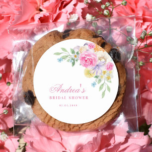 Adesivo Chá de Noiva Floral Jardim Florido Rosa Festa