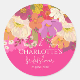 Adesivo Chá de Noiva Floral Jardim Obrigado