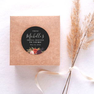 Adesivo Chá de Noiva Floral Preto