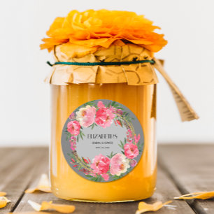 Adesivo Chá de Noiva Floral Rosa Aquarela