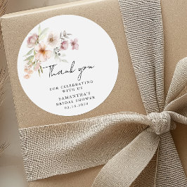 Adesivo Chá de Noiva Floral Rosa Bege Elegante