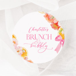 Adesivo Chá de Noiva Floral Rosa e Laranja