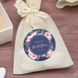 Adesivo Chá de Noiva Floral Rosa e Roxo Neon Vibrante