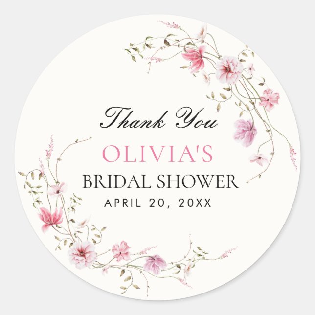 Adesivo Chá de Noiva Floral Vida de Borboletas (Frente)