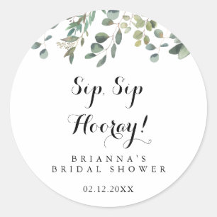 Adesivo Chá de Noiva Folhagem de Eucalipto Sip Sip Hurra