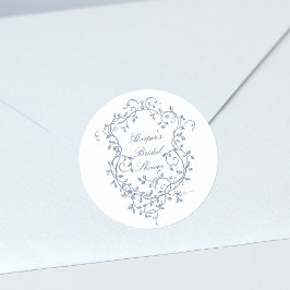 Adesivo Chá de Noiva Francês Vitoriano Azul Sofisticado